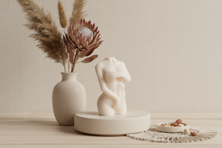 swieca sojowa zakryta kobieta aranżacja